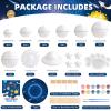 64 PCS Solar System Project Kit, Solar System Model Kit with 13 Mix Foam Balls, Solar System Toys for Kids 3-5, Learn Planets Science Kit School Project Supplies of Bamboo Sticks, Flags, Brushes view 2