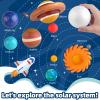 64 PCS Solar System Project Kit, Solar System Model Kit with 13 Mix Foam Balls, Solar System Toys for Kids 3-5, Learn Planets Science Kit School Project Supplies of Bamboo Sticks, Flags, Brushes view 3