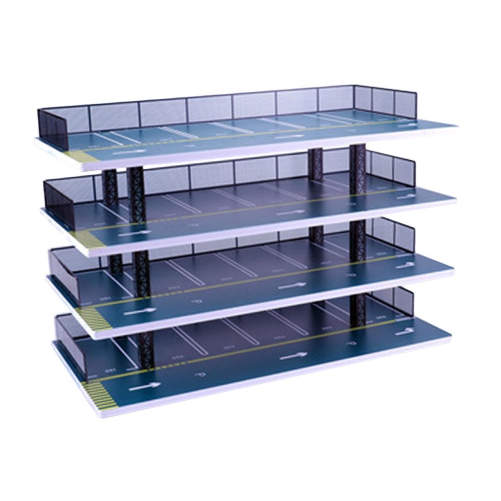 EHJRE 1/32 Parking Lot Display Case Model Car Garage Acrylic Simulation Collectibles Scenery Mini Model Car Storage Home Decor, 4 layers
