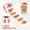 1000Pcs Christmas Stickers Roll Gingerbread Man Decals 10 Designs Funny Cartoon Xmas Adhesive Decorative Seal Stickers for Gift Greeting Card Party Supplies view 2