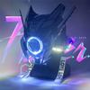 OYDL Halloween Cosplay Helmet Mask for Men, Futuristic Tech Punk Mask with LED Light, for Cyberpunk Mask Cosplay Role Play view 2