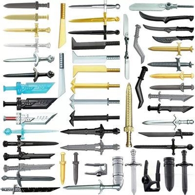EnuoChbuild Medieval Weapon Pack Military Weapon Arms Wear, Military Soldier Weapons Accessories Pack Kits, DIY Assembly Building Blocks - 50 Pieces, 80K312U1146VOL3Z