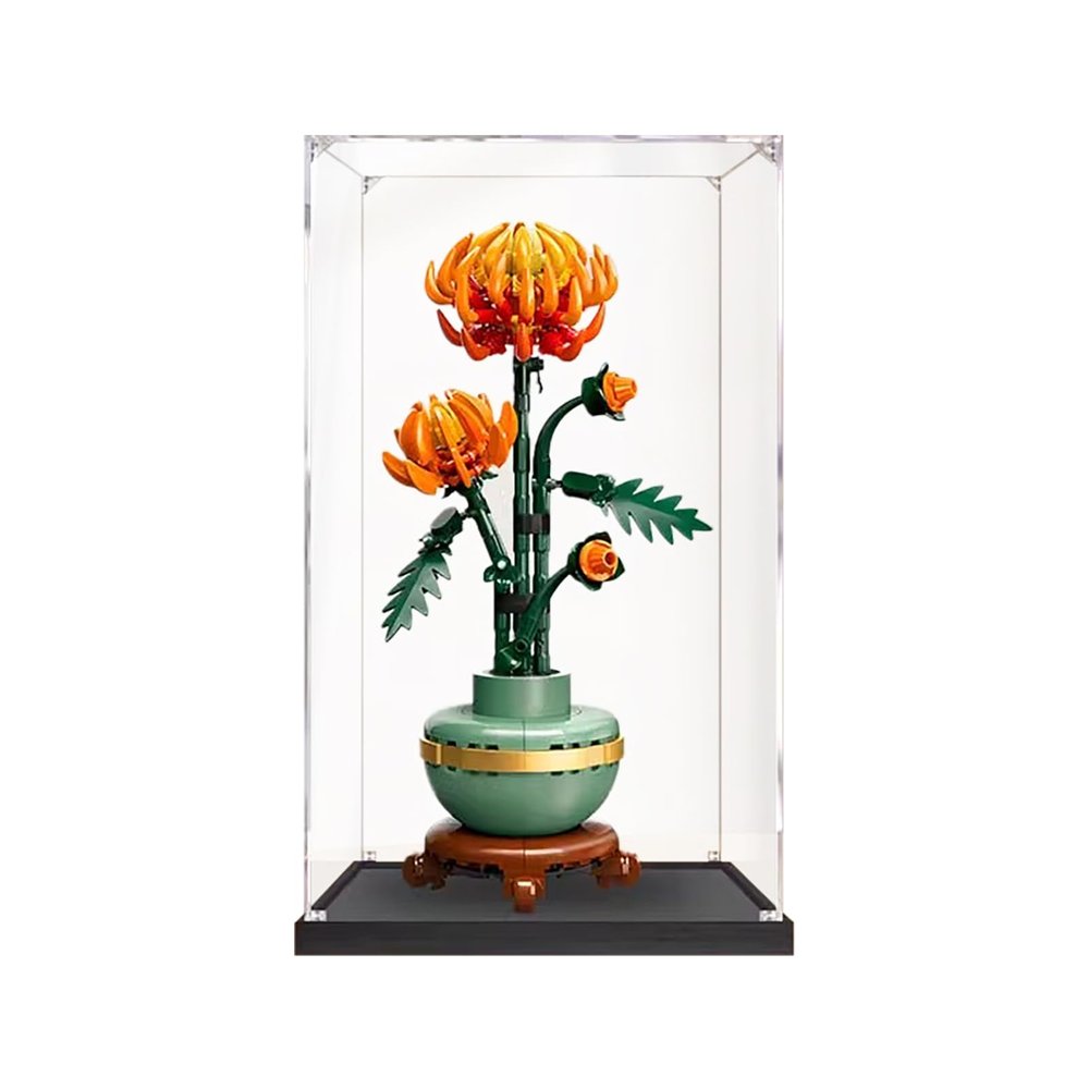 Acrylic Display Case for Le-go 10368 Chrysanthemum Model - Sturdy Protection for Your Collectible (Model Not Included) (B-3mm)