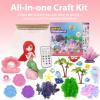 lonfypeng Mermaid Terrarium Kit for Kids - LED Night Light Birthday Gift for Girls Ages 4 5 6 7 8-12 Year Old - Toys for Girl - DIY Arts and Crafts Kit for Kids - Best Girls Presents (Mermaid) view 2