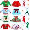 12Pcs Christmas Elf Accessories Christmas Elf Doll Clothes Colorful Doll Skirts Scarves Sweaters Handmade Knitted Clothing with Xmas Tree Bells Elk Xmas Outfit, Dolls Not Included view 1