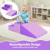 Costzon Climbing Toys for Toddlers, Soft Play Set for Crawling, Climbing, Sliding, Indoor Active Play, 2 PCS Foam Climbing Blocks for Infants Baby Kids (Purple) view 2