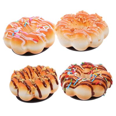 COLLBATH Colored Faux Donuts Models for Party Decorations Miniature Realistic Donut Props Safe Pu Material Vibrant Display for Festivals and Events