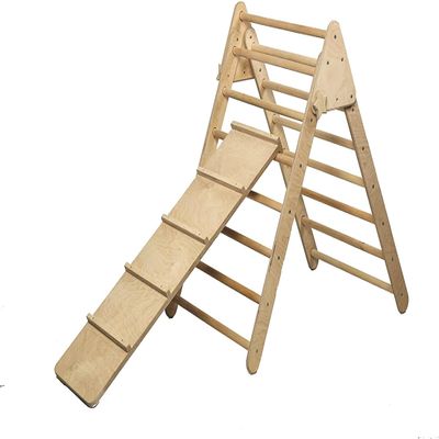 Montessori Climbing Triangle for Toddlers | Foldable Wooden Indoor Play Gym for Kids | Foldable Indoor Climbing Frame Promotes Balance and Coordination | Kids Climber (Triangle + Ladder Ramp)