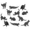 Accoutrements Archie McPhee Itty Bitty Black Cats - Bag of 12 Adorable Vinyl Kitties in 6 Styles for Cat Lovers and Halloween Fun view 1
