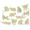 Accoutrements Archie McPhee Itty Bitty Glow Cats - Bag of 12 Glow-in-The-Dark Vinyl Kitties in 6 Adorable Styles for Cat Lovers and Crazy Cat Ladies, Green view 1