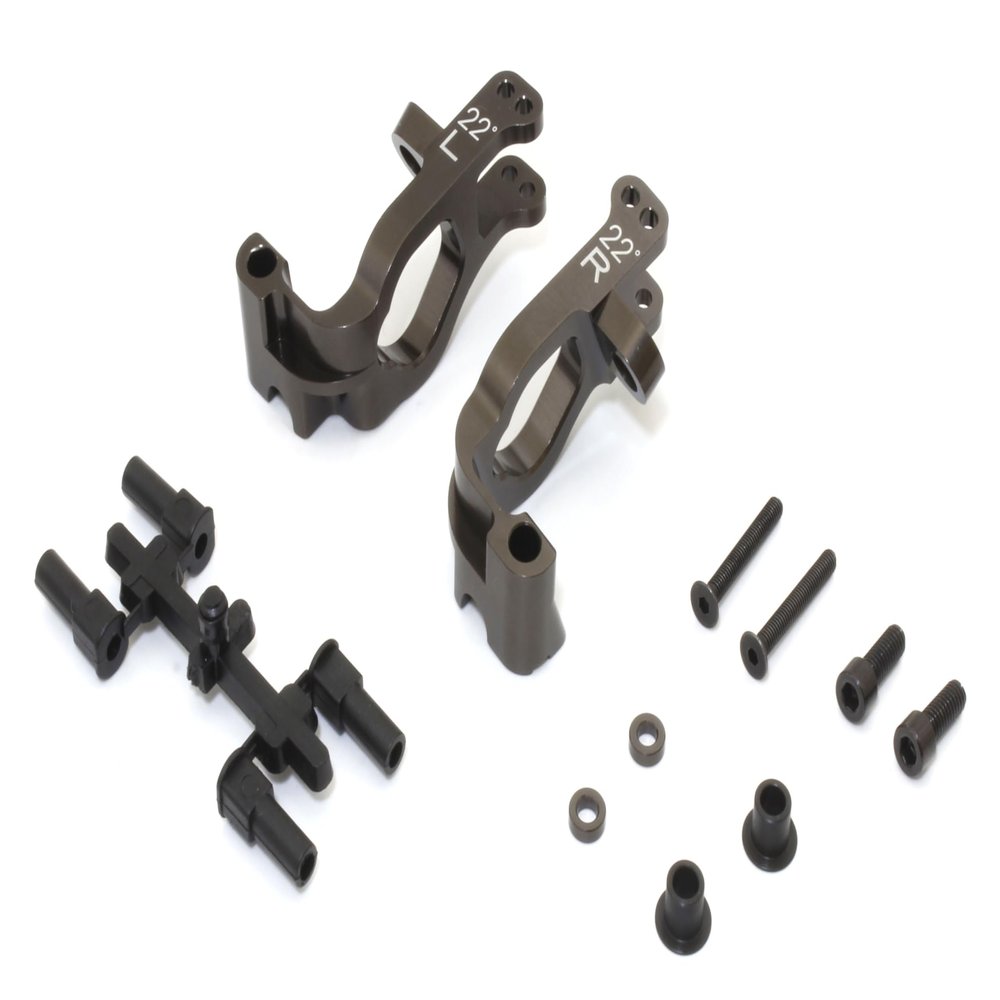 Kyosho America IFW629C Aluminum Front Hub Carrier Set (L R/22/Gunmetallic/Mp10)