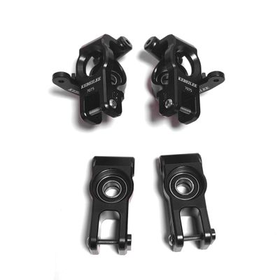 Kebeilee CNC Alu7075 Spindle Carrier Set+Rear Hub for Losi 8IGHT-X Super Lasernut 1/6 (Black)