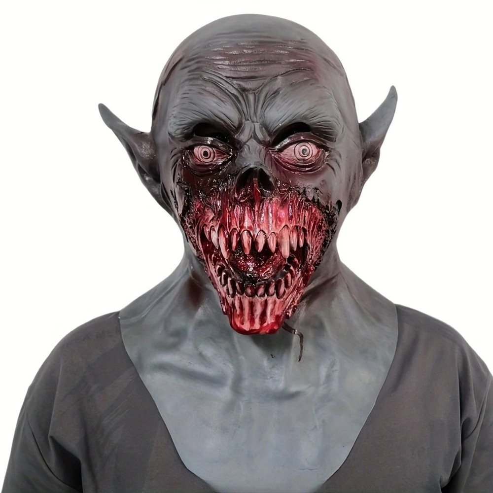Halloween Horror Headgear Mask Latex Evil Theme Party Role Play Silicone Cosplay Mask (G)
