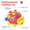 Baby Crawling Toys 6-12 Months,Musical Ladybug Crawling Toy for Infants 0-3-6 7 8 9 10 12-18 Months,Early Education Light Up Music Walking Toys,Shape Matching,Tummy Time Toys for Boy Girl Gift (Red) view 2