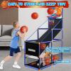 Arcade Basketball Game Set for Kids, Boy Toys Basketball Hoop with 4 Balls for 3 to 12 Years Old, Adjustable Height w/Pump & Storage Net for Kids Indoor Outdoor Sports Play, Christmas Birthday Gifts view 2