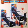 Arcade Basketball Game Set for Kids, Boy Toys Basketball Hoop with 4 Balls for 3 to 12 Years Old, Adjustable Height w/Pump & Storage Net for Kids Indoor Outdoor Sports Play, Christmas Birthday Gifts view 3