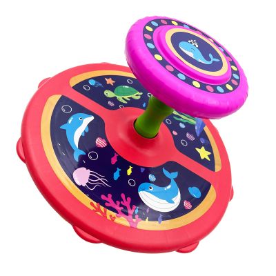 1, 2, 3, 4Year Old children's 360 rotating seat toy, Children's Day gift, boys and girls' birthday gift, ocean style, sitting and rotating toy, Toddler Toys Early Development&Activity Toys (Red)