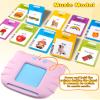 510 Words French Flash Cards for Kids, Toddler Learning Resources Toy, Autism Sensory Toys for Autistic Children Aged 2-4 Pink (French/English/Bilingual) view 4