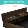 Best Choice Products Large Outdoor Wooden Sand Box for Kids, Sandbox with Cover, Bench Seats Support up to 220 lbs, Bottom Liner for Drainage, Cedar Wood - Espresso view 2