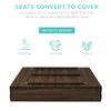Best Choice Products Large Outdoor Wooden Sand Box for Kids, Sandbox with Cover, Bench Seats Support up to 220 lbs, Bottom Liner for Drainage, Cedar Wood - Espresso view 3