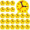 Batiyeer 24 Pcs Teaching Clock Kit for Kids to Tell Time Teaching Mini Geared Clock for Kids Basic Math Development Teacher and Classroom Supplies, 4 Inch(Yellow) view 1