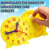 Batiyeer 24 Pcs Teaching Clock Kit for Kids to Tell Time Teaching Mini Geared Clock for Kids Basic Math Development Teacher and Classroom Supplies, 4 Inch(Yellow) view 3