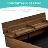 Best Choice Products Large Outdoor Wooden Sand Box for Kids, Sandbox with Cover, Bench Seats Support up to 220 lbs, Bottom Liner for Drainage, Cedar Wood - Walnut view 2
