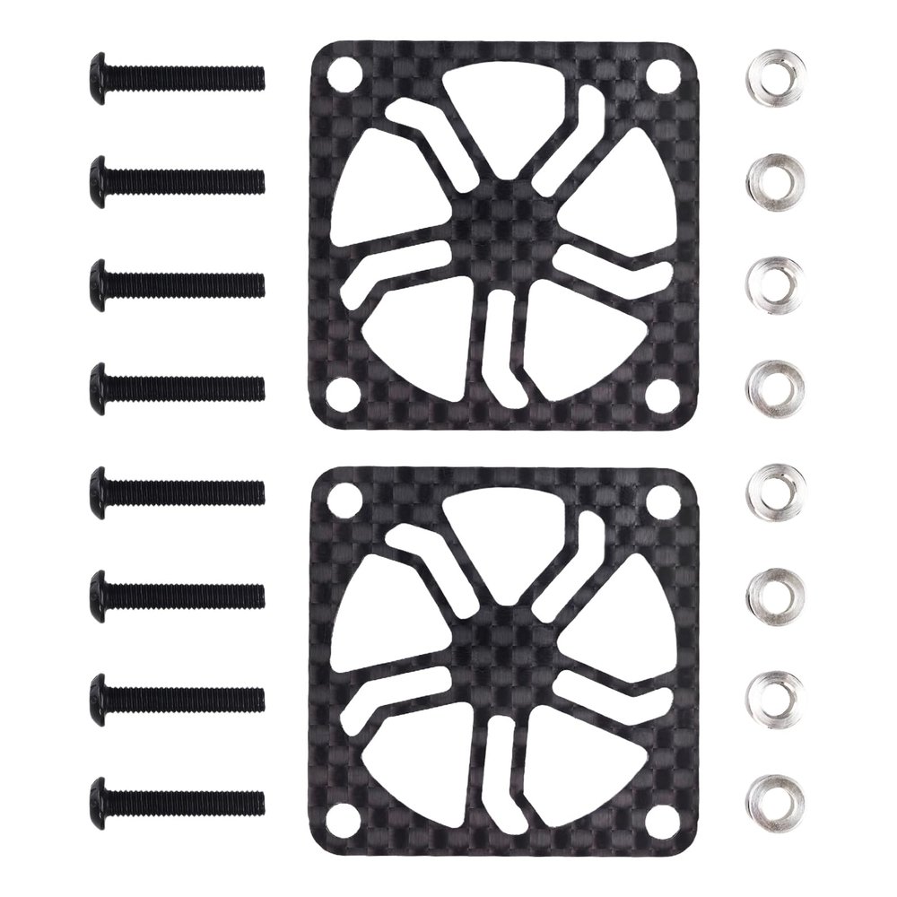 2Pcs RC Cooling Fan Cover, Carbon Fiber Electric Motor Cooling Fan Cover with Screw, Light Weight ESC Motor Heatsink Protector for RC Car Boat Truck Motor (40x40mm)