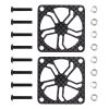 2Pcs RC Cooling Fan Cover, Carbon Fiber Electric Motor Cooling Fan Cover with Screw, Light Weight ESC Motor Heatsink Protector for RC Car Boat Truck Motor (40x40mm) view 1