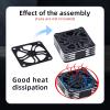 2Pcs RC Cooling Fan Cover, Carbon Fiber Electric Motor Cooling Fan Cover with Screw, Light Weight ESC Motor Heatsink Protector for RC Car Boat Truck Motor (40x40mm) view 2