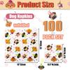 100 Pcs Cute Puppy Dog Party Napkins - 13 x 13inch, Perfect for Kids, Baby Showers & Animal Parties view 2