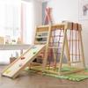 8-in-1 Toddler Climbing Toys, Montessori Wooden Indoor Playground, Include Slide, Climbing Rock, Swing, Climbing Net, Monkey Bars, Climbing Ladder, Hammocks, Rings, Climber Playset for Kids Ages 2-11y view 2