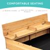 Best Choice Products Large Outdoor Wooden Sand Box for Kids, Sandbox with Cover, Bench Seats Support up to 220 lbs, Bottom Liner for Drainage, Cedar Wood - Natural view 2