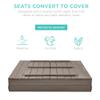 Best Choice Products Large Outdoor Wooden Sand Box for Kids, Sandbox with Cover, Bench Seats Support up to 220 lbs, Bottom Liner for Drainage, Cedar Wood - Gray view 3