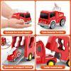 FunMission Toddlers Fire Truck for Kids 3-9 Year Old5 in 1 Friction Power Vehicle Car for 3 4 5 6 7 Years Old Boys GirlsCarrier Truck Transport Toys for Christmas and Birthday Gifts view 3