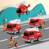 FunMission Toddlers Fire Truck for Kids 3-9 Year Old5 in 1 Friction Power Vehicle Car for 3 4 5 6 7 Years Old Boys GirlsCarrier Truck Transport Toys for Christmas and Birthday Gifts view 4