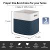 OIAHOMY Cube Storage Basket, 3-Pack Woven Cotton Rope Baskets for Storage, 11-Inch Cube Basket with Handles, Great for Shelves, Closets, Children's Toy Storage and Organization-White & Blue view 3