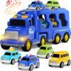 FunMission Toddlers City Truck Toys for Kids 3-9 Year Old5 in 1 Friction Power Vehicle Car for 3 4 5 6 7 Years Old Boys GirlsCarrier Truck Transport Toys for Christmas and Birthday Gifts