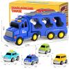 FunMission Toddlers City Truck Toys for Kids 3-9 Year Old5 in 1 Friction Power Vehicle Car for 3 4 5 6 7 Years Old Boys GirlsCarrier Truck Transport Toys for Christmas and Birthday Gifts view 2