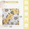 Kigai 5 Pack Baby Muslin Washcloths for Unisex,Daisies Cotton Soft Absorbent Baby Towels for Sensitive Skin and New Born11.8x11.8 in view 4