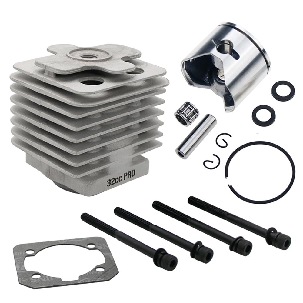 FLMLF 32cc PRO 4 Bolt Cylinder + Piston Kit Only Fit Reed Case Engine for 1/5 Rc Hpi Rofun Km Rovan Baja Losi FG GoPed Redcat DBXL MCD Parts