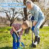 Theefun Kids Garden Tool Set: Safe Toddler Size Hoe, Rake, Shovel, Leaf Rake, Broom 5-Piece Kids Gardening Tools with Wooden Handle and Metal Head for Child Christmas Outdoor Toys Gift for Boys Girls view 2