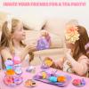 Auney Tea Set Toys for Girls 36pcs, Unicorn Tea Party Toy Pretend Play Toddler Toys, Girls Toys for Birthday Including Carrying Case (Pink Purple Unicorn) view 3