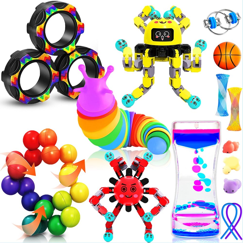 15Pack Fidget Toys Bulk for Kids Adult, Valentines Day Gifts Sensory Autism ADHD Autistic Figette Classroom Treasure Prize Box School Must Have Stress Anxiety for Age 5-7 8-12 Easter Basket Stuffers