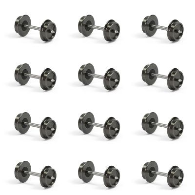 24PCs Wheelsets N Scale 33" Metal DC Wheels Metal Axle for Model Trains Trucks HP05150 (24)