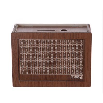 10k Money Saving Box, Money Target and Numbers, Money Saving Challenge Box, Wooden Cash Savings Challenge Box, Best Gift for Boys, Girls(B Pound,3k)
