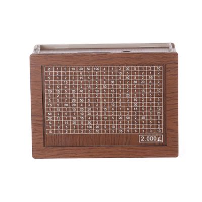 10k Money Saving Box, Money Target and Numbers, Money Saving Challenge Box, Wooden Cash Savings Challenge Box, Best Gift for Boys, Girls(B Pound,2k)