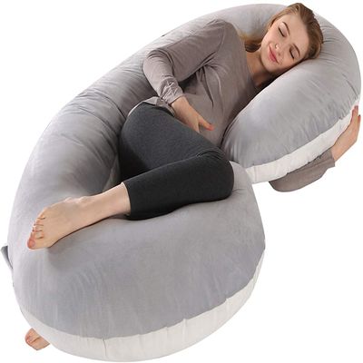 TREEYX Ultimate Comfort Pregnancy Pillow for Expectant Mothers - Double Wedge Design for Belly, Waist, and Back Support - Side Sleeping