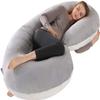 TREEYX Ultimate Comfort Pregnancy Pillow for Expectant Mothers - Double Wedge Design for Belly, Waist, and Back Support - Side Sleeping view 1