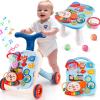 AuntyFey Baby Walker, 3 in 1 Push Walker for Baby Girls Boys, Baby Walking Toy for 1 Year Old Learning to Walk, Sit to Stand Baby Walker Push Toy for Girl 12 Months, Blue view 1